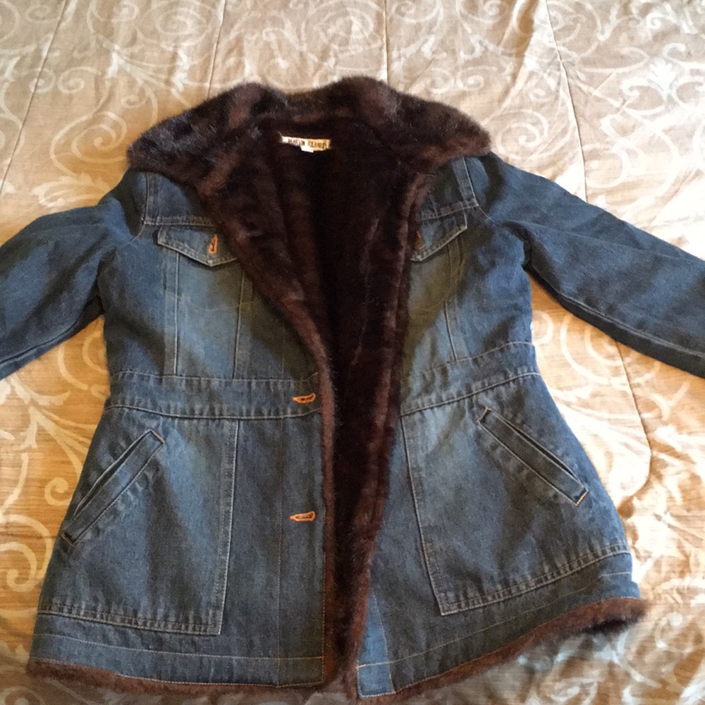 Size L Marvin Richards fur/denim coat